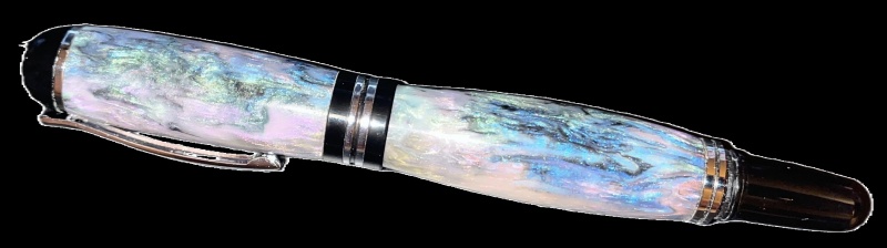 Here we have Item code:PKFT-C1-CH. - It is a Churchill Foutain Pen Kit With Calligraphy Pen Nib in Chrome Finish. The material we used is a beautiful multicolored resin type alabone Pen blank