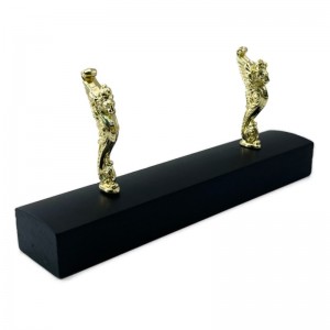 Bamboo Metal Lion Pen Holder - Antique Green